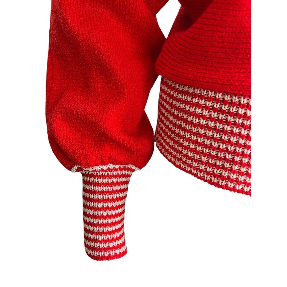 Vintage Lillie Rubin Sweater Anchor Nautical Beaded Sequin Red White Blue Small - Picture 3 of 8